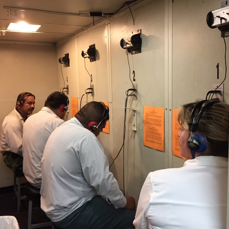 C&W Services Employees Taking Hearing test