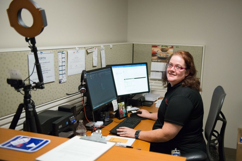 Becky oversees badging for C&W Services, a facilities company.