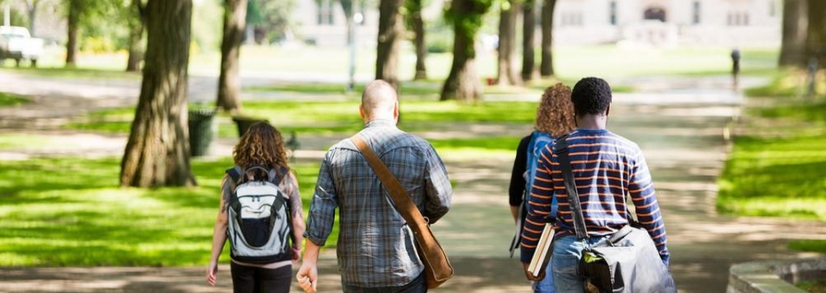 Students at Concordia Seminary walk to class