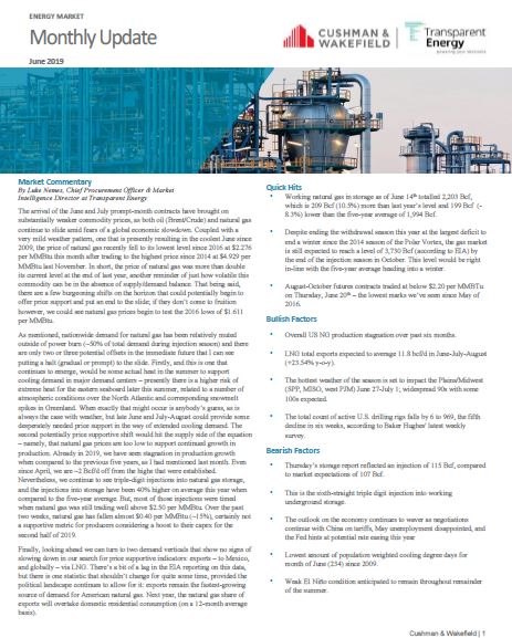 CW Services details how July 2019 the hottest month on record is affecting the energy market.