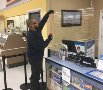 C&W Services installs plexiglas shields at grocery stores across the country.