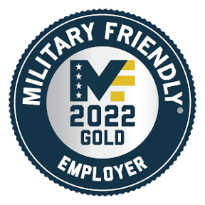 Military friendly 2022 gold employee badge.