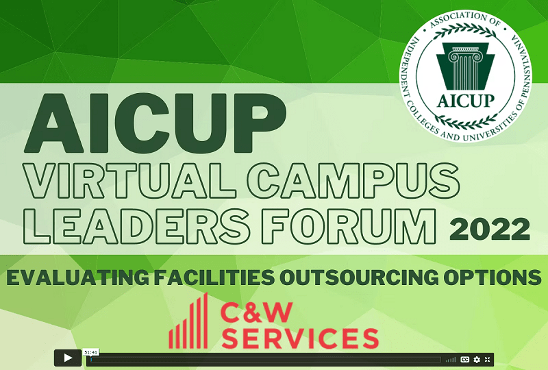 Video screenshot of text on green background reading 'AICUP Virtual Campus Leaders Forum 2022'