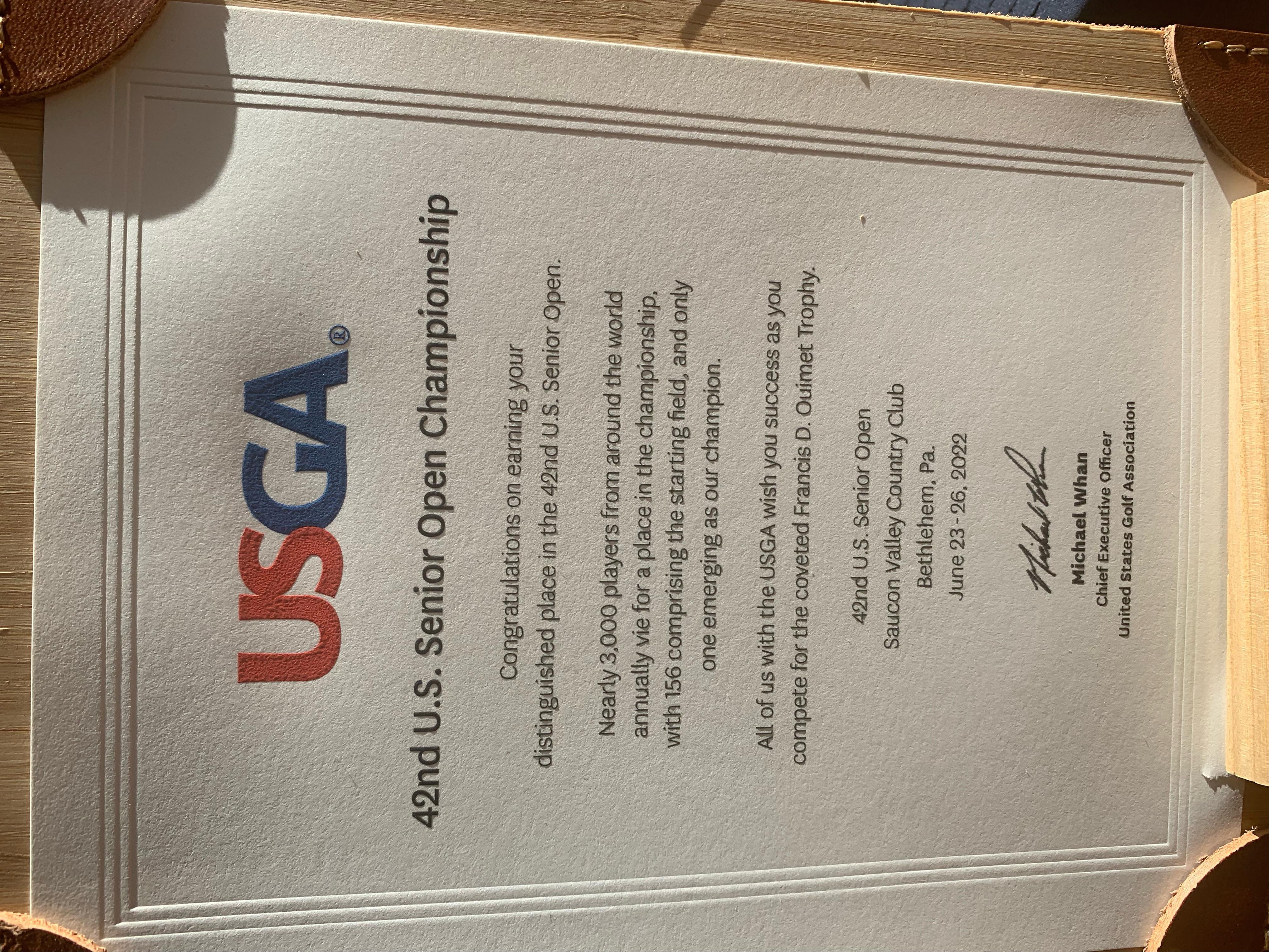 USGA certificate 