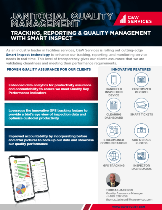 Janitorial quality management tracking reporting & quality management.
