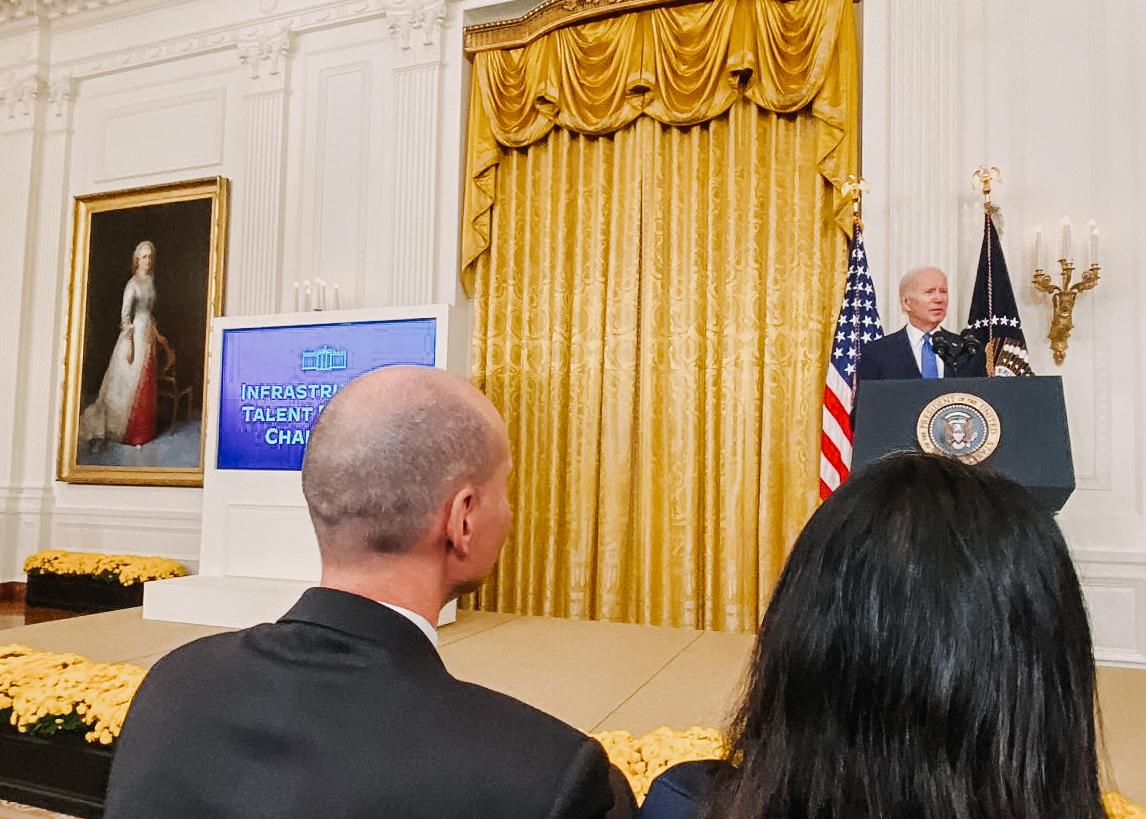 President trump gives a speech in the white house.
