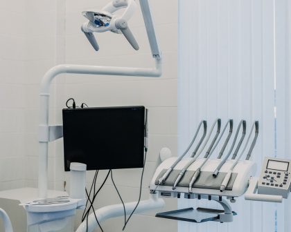 Dental equipment and a chair in a medical office