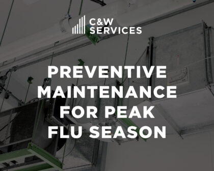 Industrial HVAC units with overlay text: 